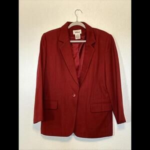 Vintage Worthington  Blazer 100% Wool Size 12 Red